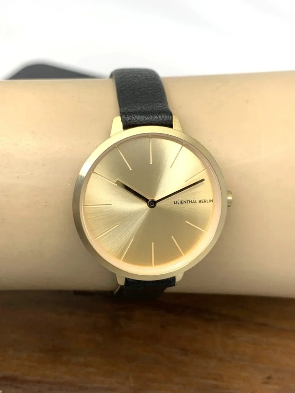 Lilienthal Berlin Women's Watch Rosalux Quartz Gold Dial Leather Strap 30mm